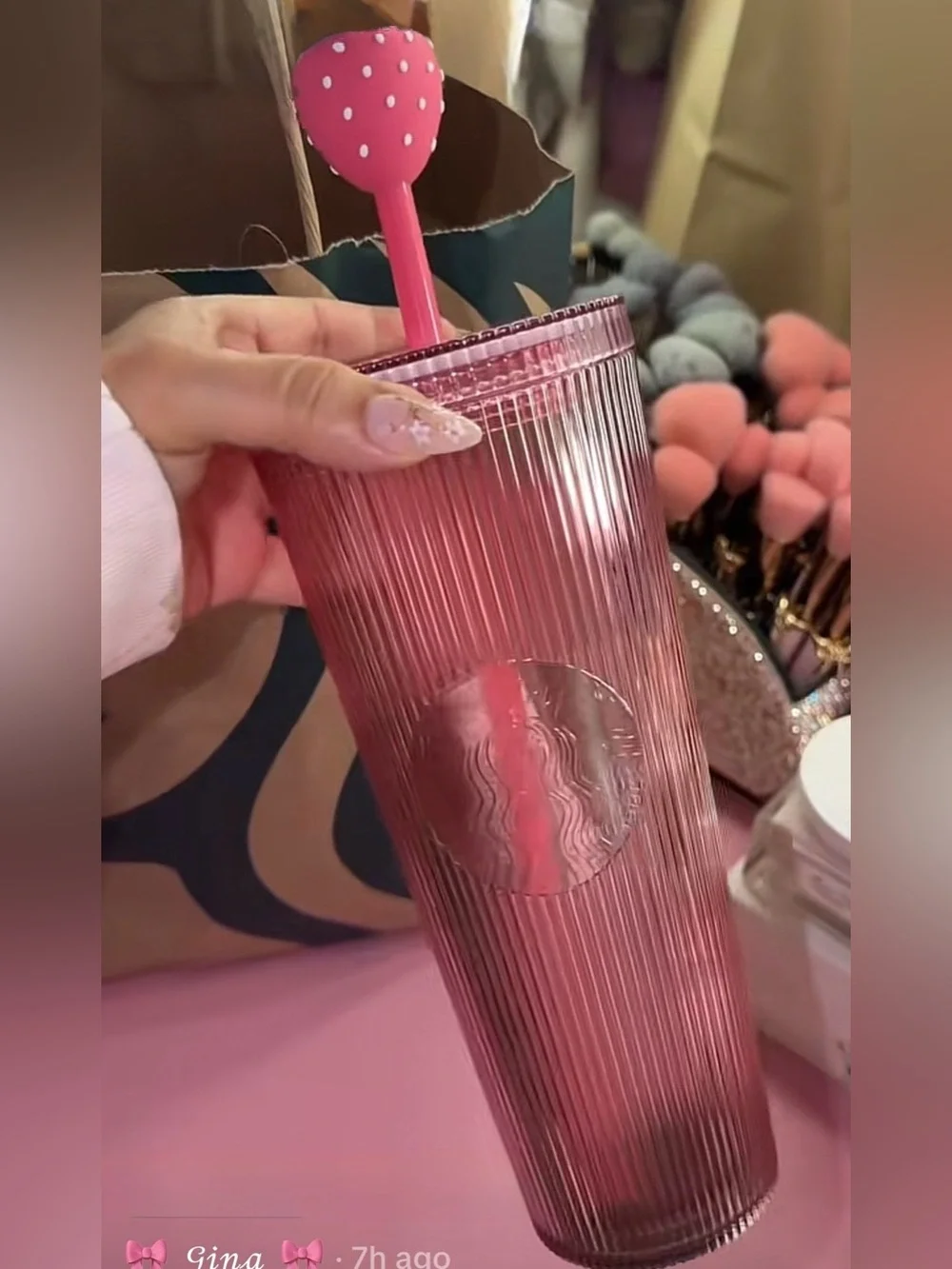 Syarbucks ❗️LIMITED EDITION❗️Pink Drink Strawberry Tumbler with Straw Topper
